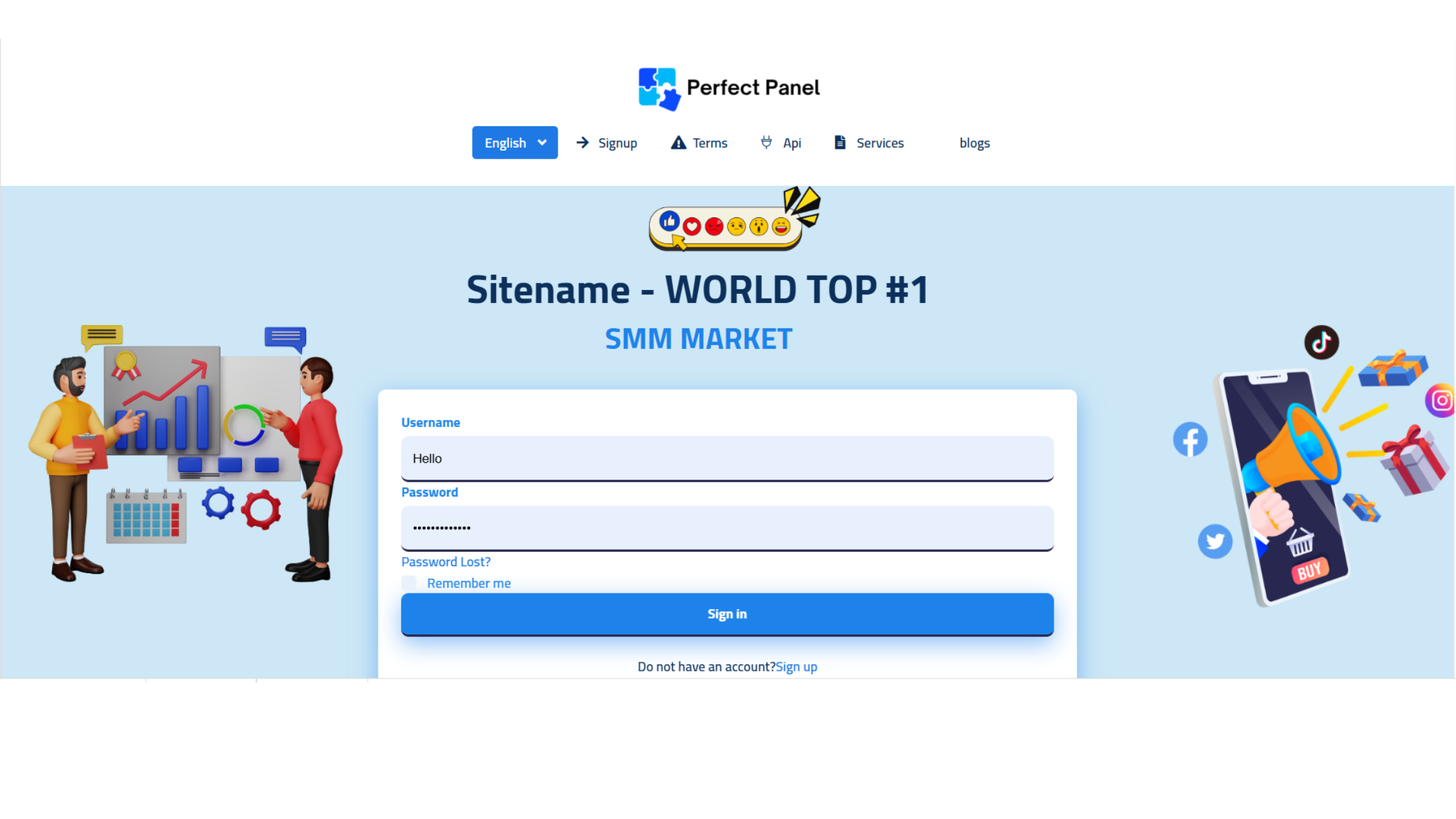 SMM Top - Perfect Panel Complete Website